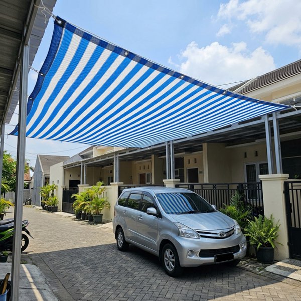 Paranet Biru Putih Carport